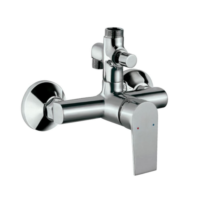 Jaquar Aria ARI-CHR-39145 Single Lever Exposed Shower Mixer with Provision for Connection to Exposed Shower Pipe (SHA-1211NH & SHA-1213) & Hand Shower with Connecting Legs & Wall Flanges