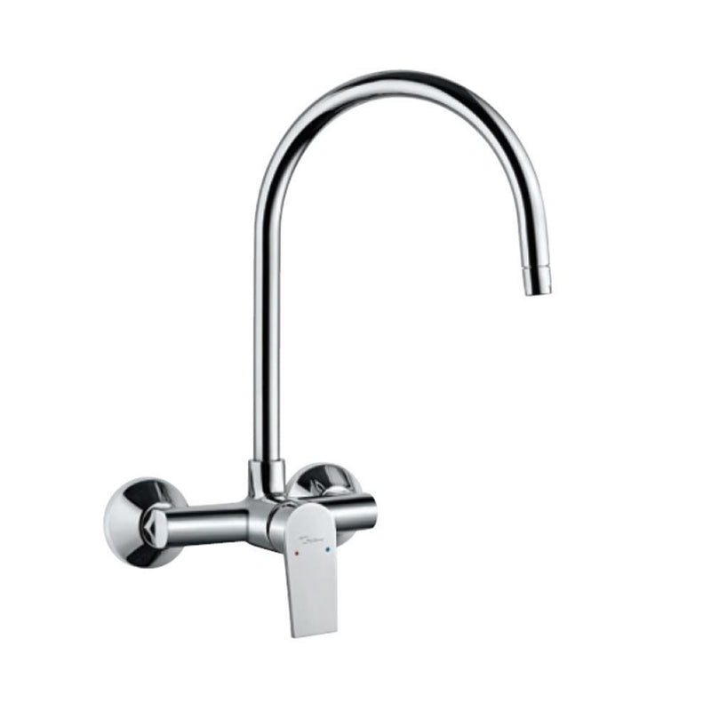 Jaquar Aria ARI-CHR-39165 Single Lever Sink Mixer with Swinging Spout on Upper Side (Wall Mounted Model) with Connecting Legs & Wall Flanges