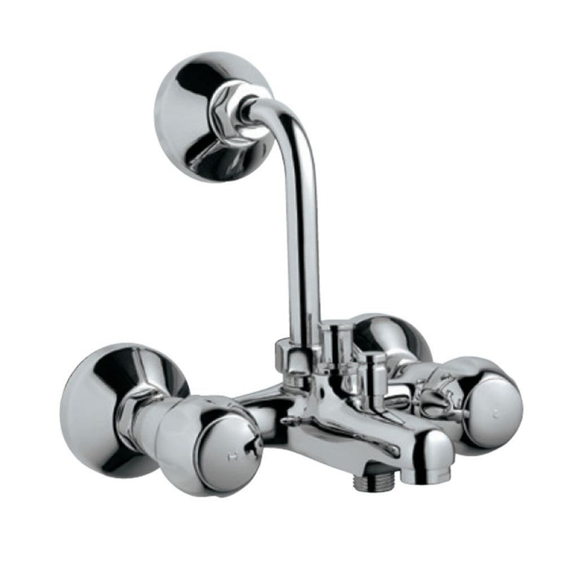 Jaquar Clarion CQT-CHR-23281UPR Wall Mixer 3-in-1 System with Provision for both Hand Shower & Overhead Shower Complete with 115mm Long Bend Pipe on Upper Side, Connecting Legs & Flanges (without Hand & Overhead Shower)