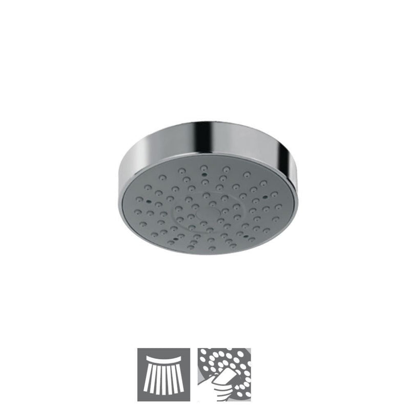 Jaquar OHS-CHR-1989 Overhead Showers Overhead Shower ø100mm Round Shape Single Flow (ABS Body Chrome Plated with Gray Face Plate) with Rubit Cleaning System