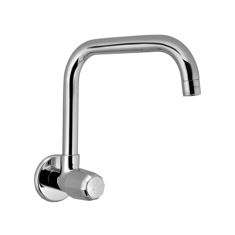 Jaquar Contintal Prime COP-CHR-347PM Sink Cock with Pipe Swinging Spout (Wall Mounted Model) with Wall Flange