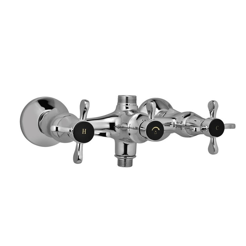 Jaquar Queen'S Prime QQP-CHR-7215PM Exposed Wall Mixer with Provision Only for Overhead Shower & Hand Shower with Connecting Legs & Wall Flanges